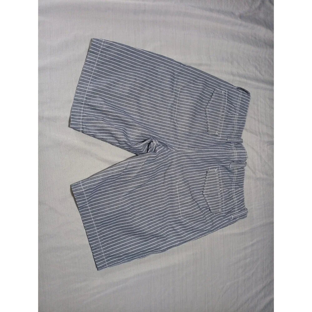 Banana Republic Vintage Straight Pin Striped Comet Blue Shorts Size 34